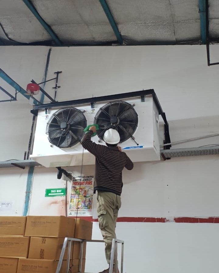 AC technician at work